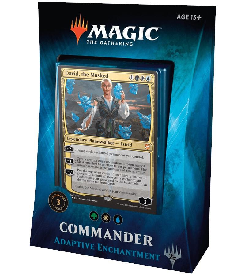 Magic The Gathering Commander 2018 Adaptive Enchantment deck featuring Estrid the Masked